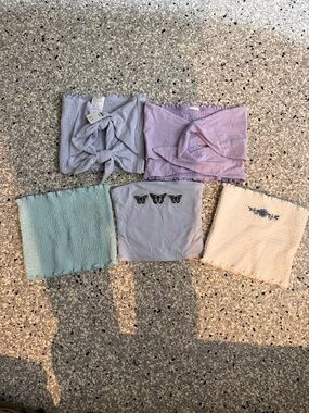 Hollister Girls Pastel Tube Tops - Lavender, Light Blue, Mint, Cream
